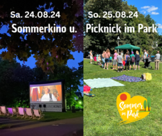 Fotografik vom Park am Wall mit Liegestühlen und Picknickangebot