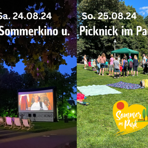 Fotografik vom Park am Wall mit Liegestühlen und Picknickangebot